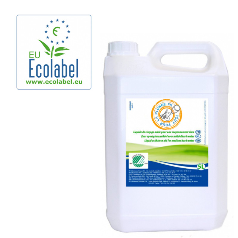 Produit Lessiviel Ecolabel de rinçage pour lave-vaisselle - 5 Litres