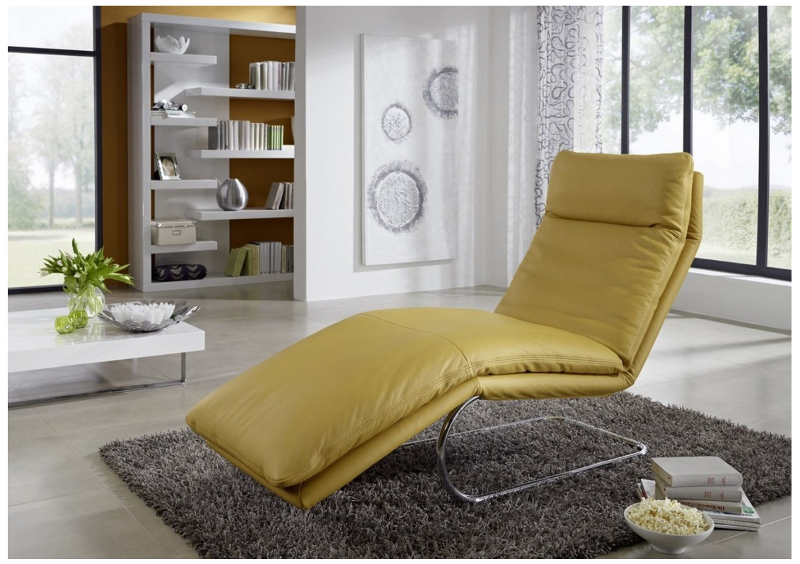 BODYTOUCH, chaise longue flexible en cuir ou tissu 65 cm