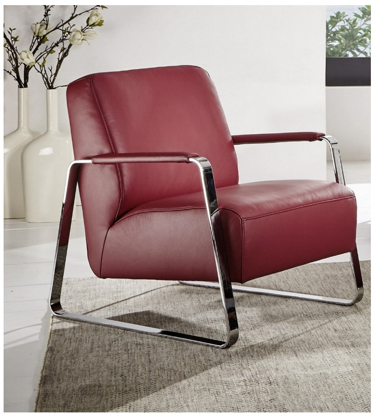 BOY, petit fauteuil cuir ou tissu accoudoirs gainés
