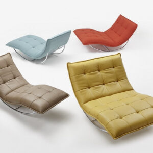 Chaise longue de relaxation ROCKME XXL en cuir ou tissu avec support