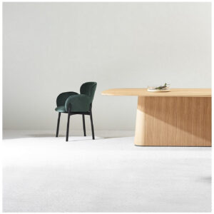 Grande table rectangulaire bords arrondis P.O.V. 466 en bois de noyer américain, chêne ou hêtre