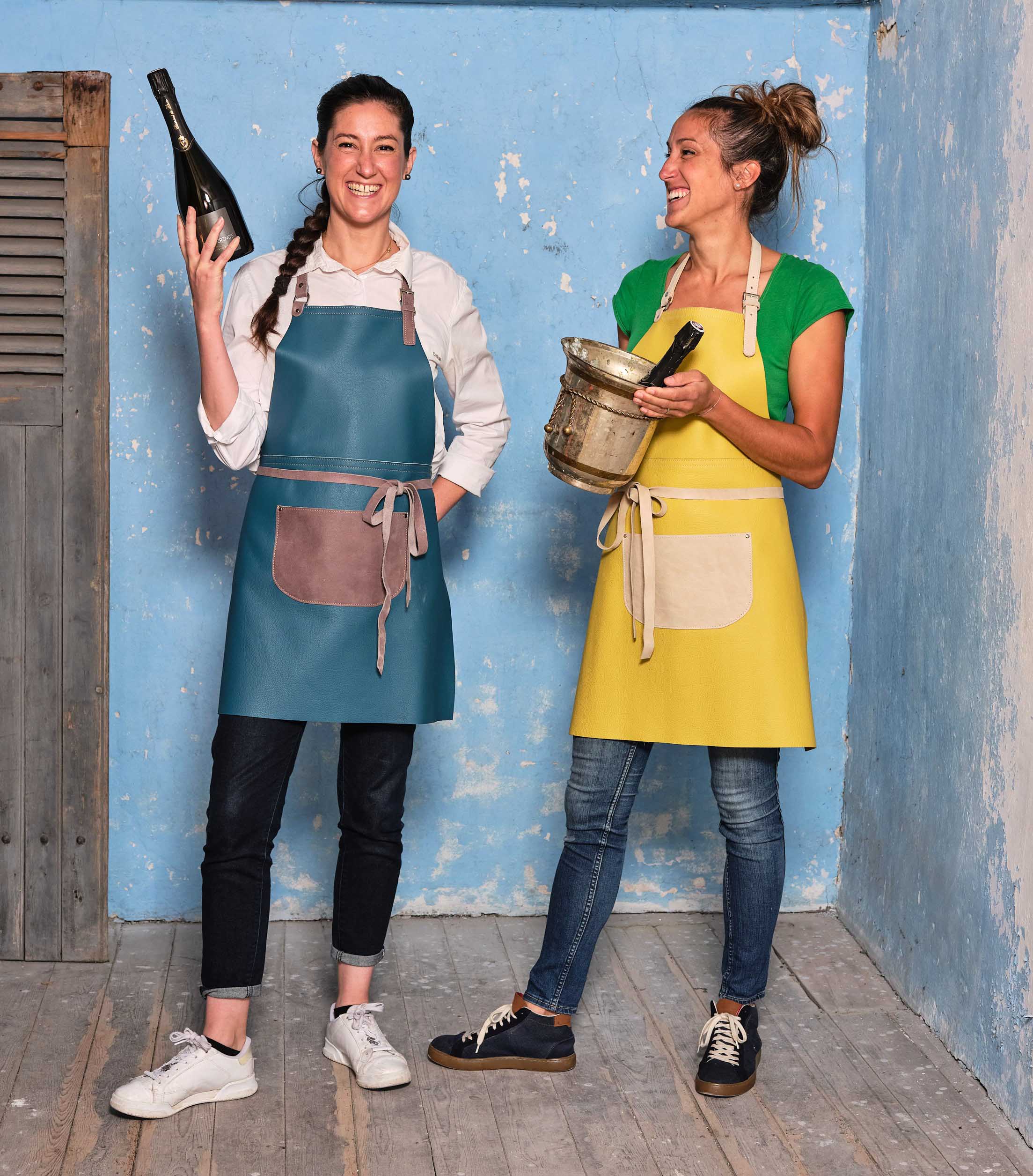 Modèle Bistrot : petit tablier à bavette en cuir - Image 2