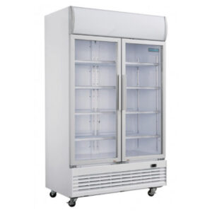 Armoire à boissons 2 portes ouvrantes sur roulettes
