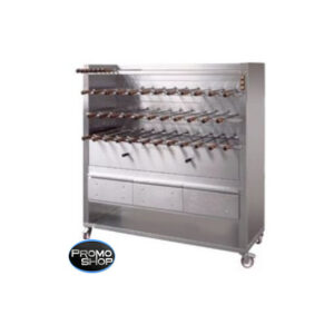 Churrasco à charbon de bois sur roulettes 17 ou 35 broches